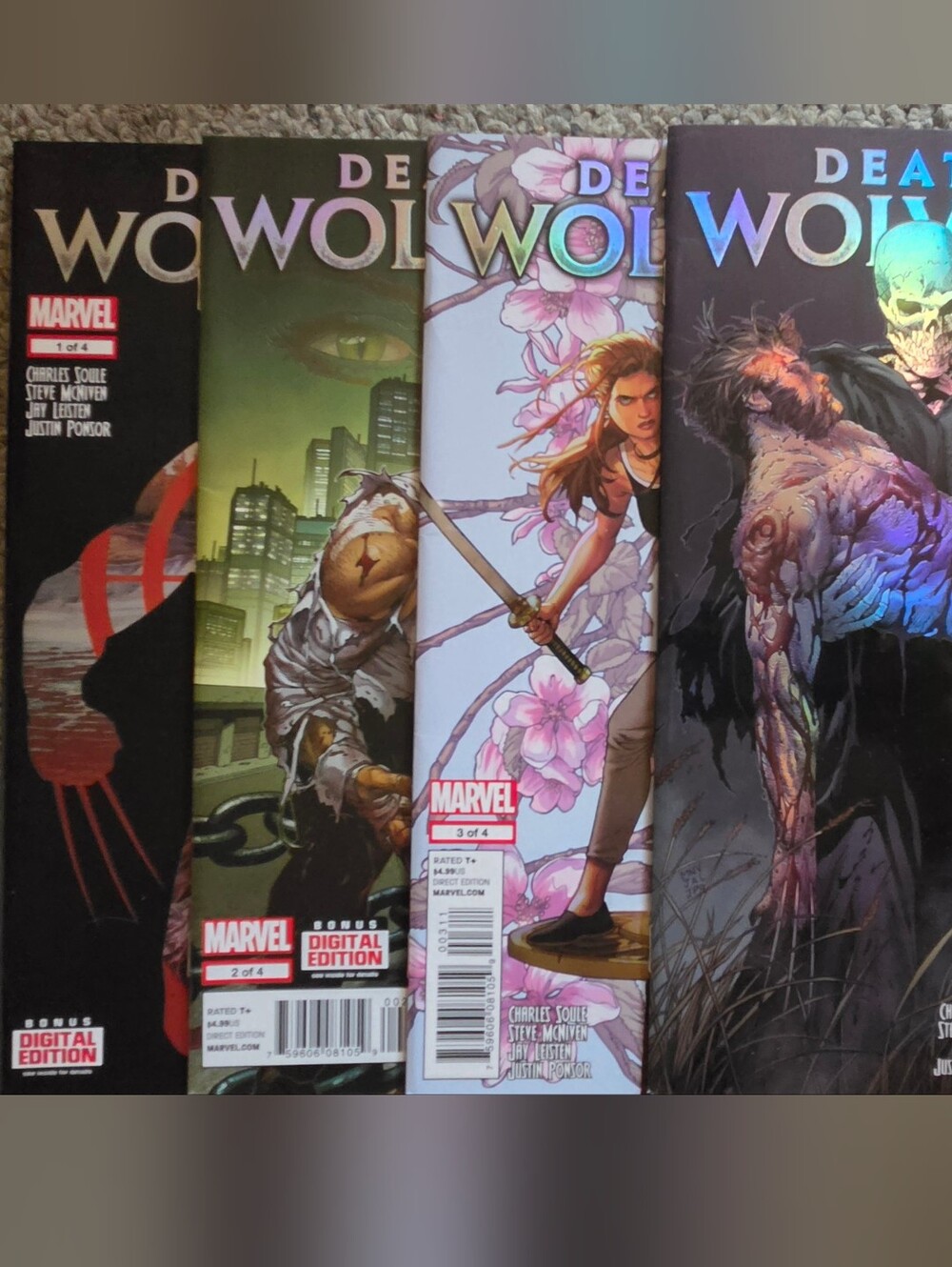 Death of Wolverine #1–4 Complete Foil Variant Set | Marvel Comics (2014)